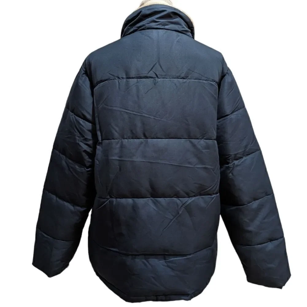 Falcon Hilltop Men's Sherpa Collar Padded Chest Pocket Jacket- Navy Size XL NWT
